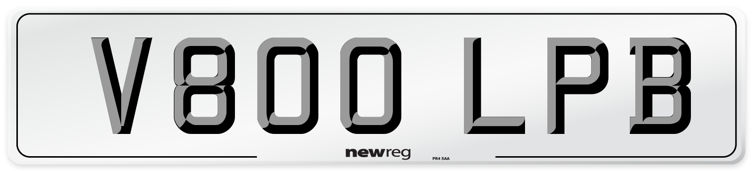 V800 LPB Number Plate from New Reg